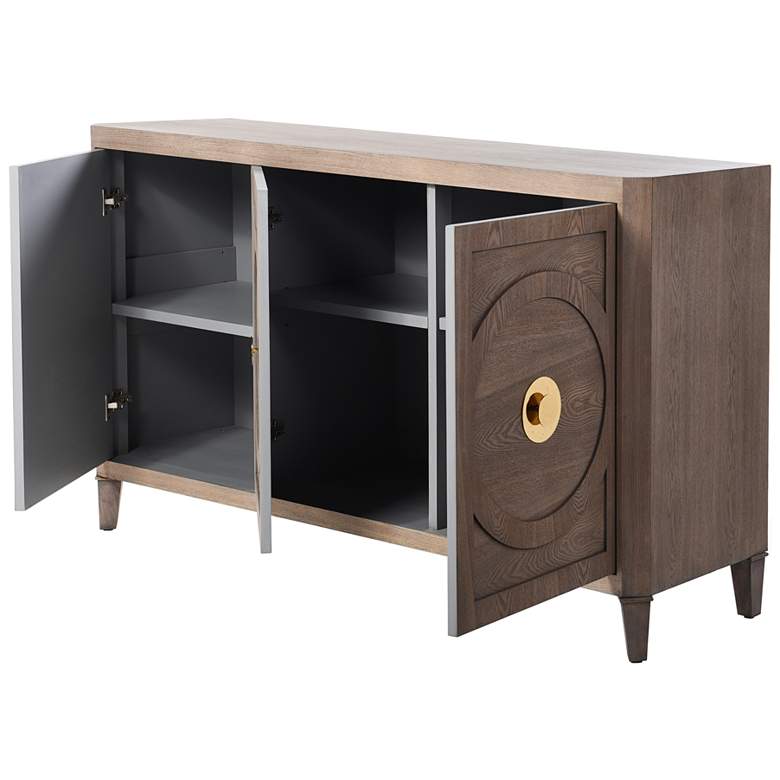 Image 3 Brooks 64" Wide Mid-Century Wood 3-Door Buffet Cabinet more views