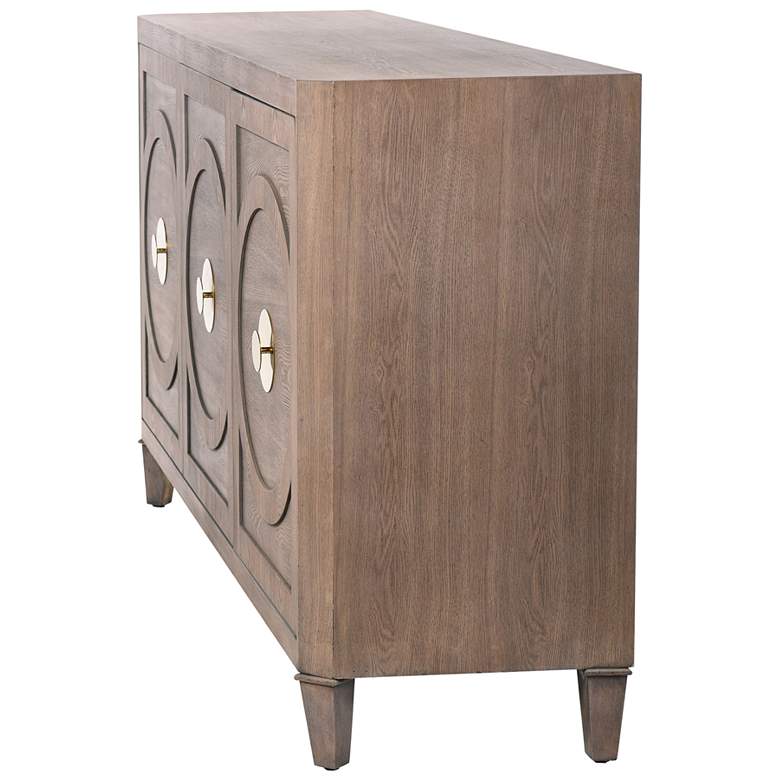 Image 4 Brooks 64" Wide Mid-Century Wood 3-Door Buffet Cabinet more views