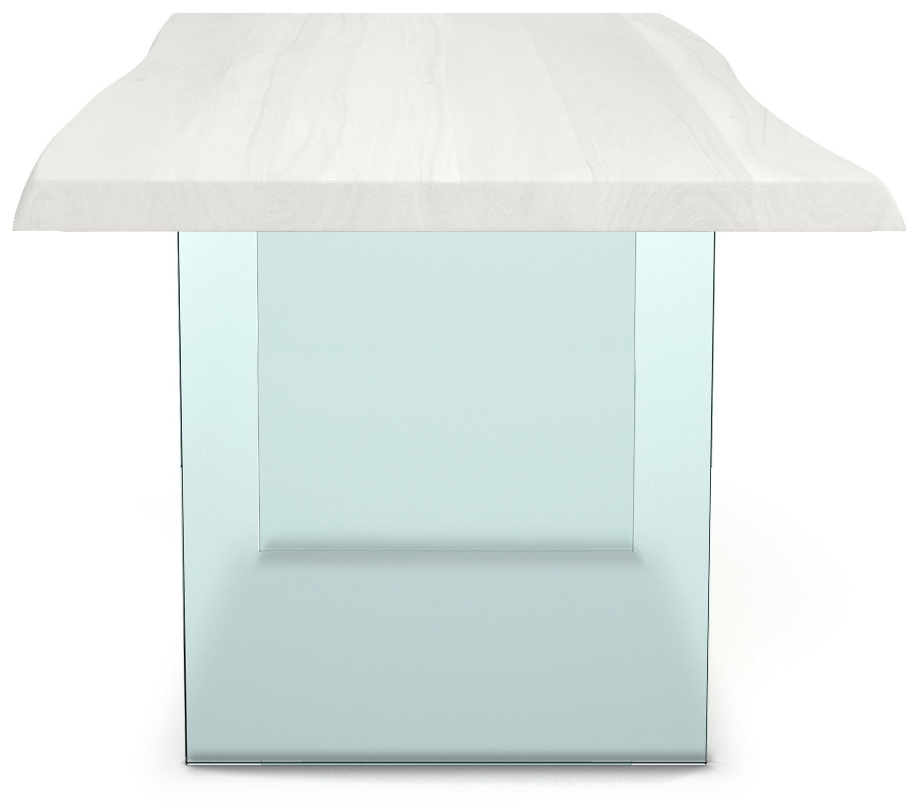 Image 2 Brooks 79" Wide White Wash, Clear Rectangular Dining Table more views