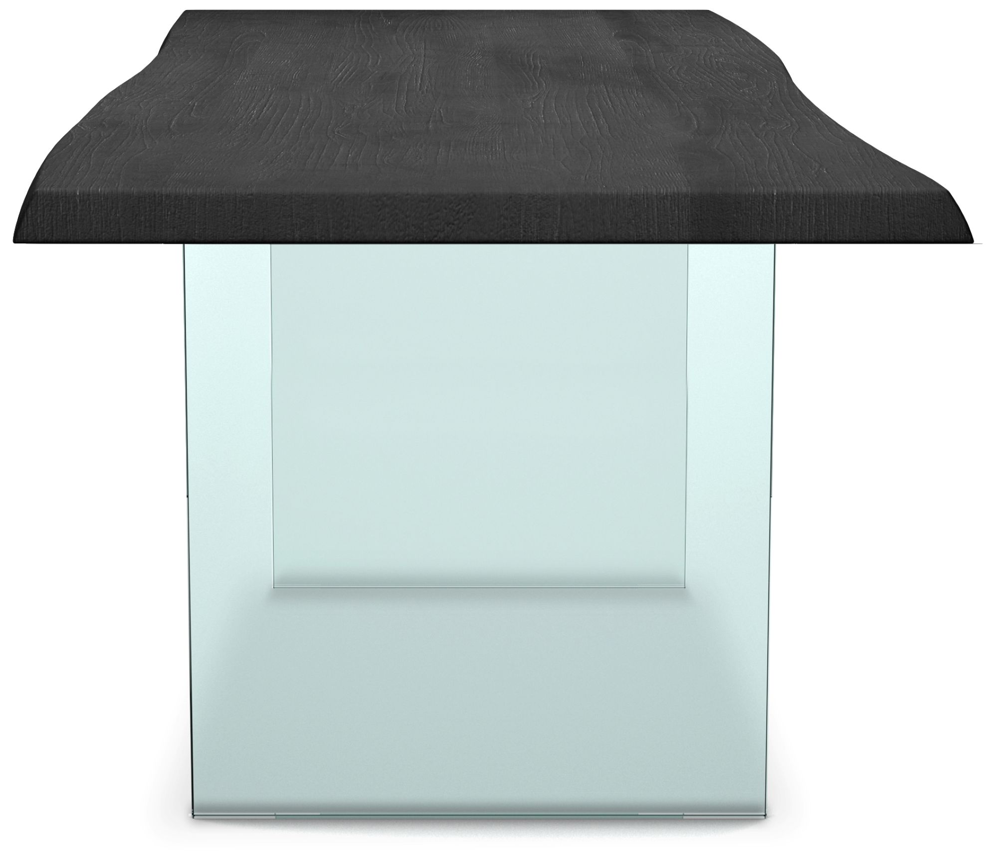 Image 2 Brooks 92" Wide Ebonized, Clear Rectangular Dining Table more views