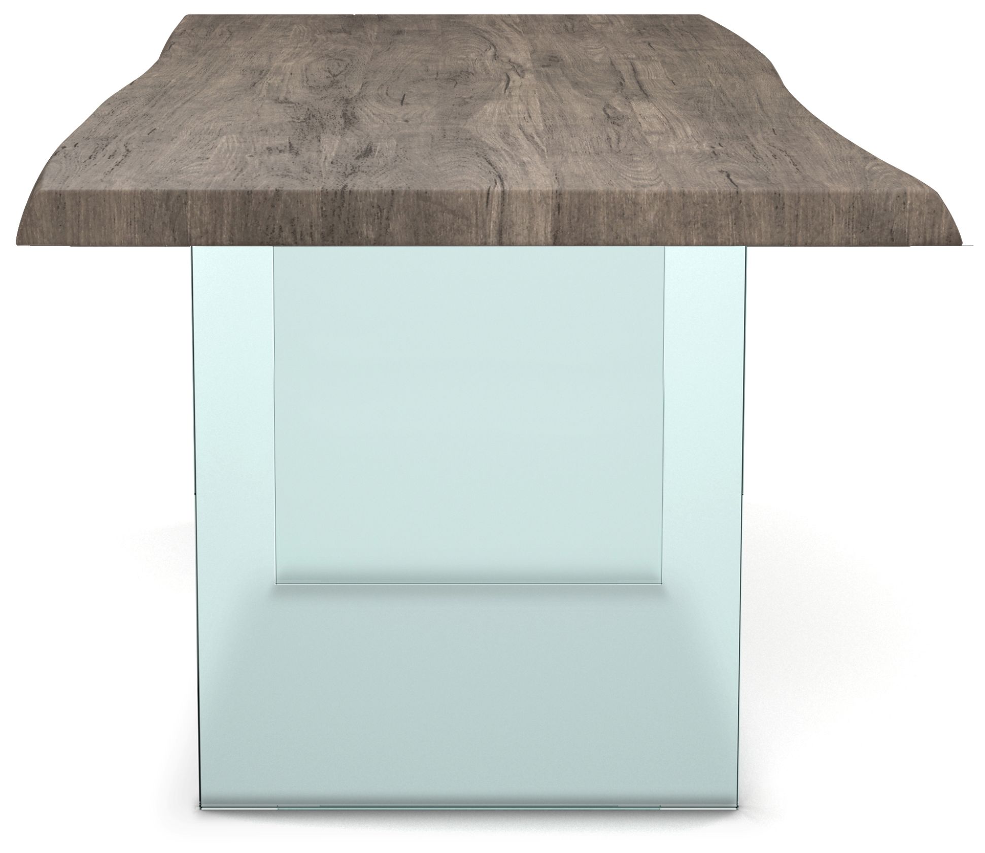 Image 2 Brooks 92" Wide Sandblasted Grey, Clear Rectangular Dining Table more views