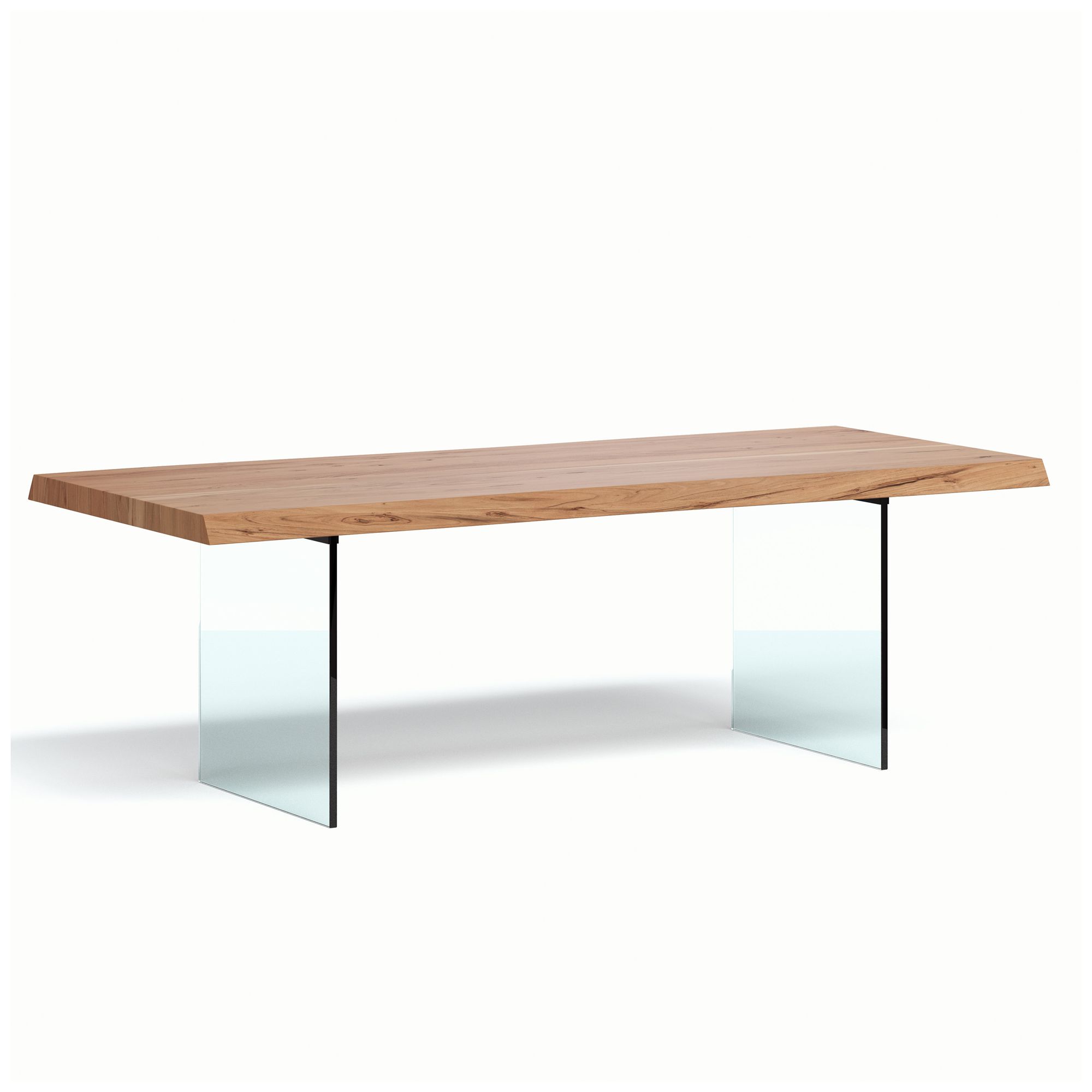 Image 2 Brooks 92" Wide Teak, Clear Rectangular Dining Table more views