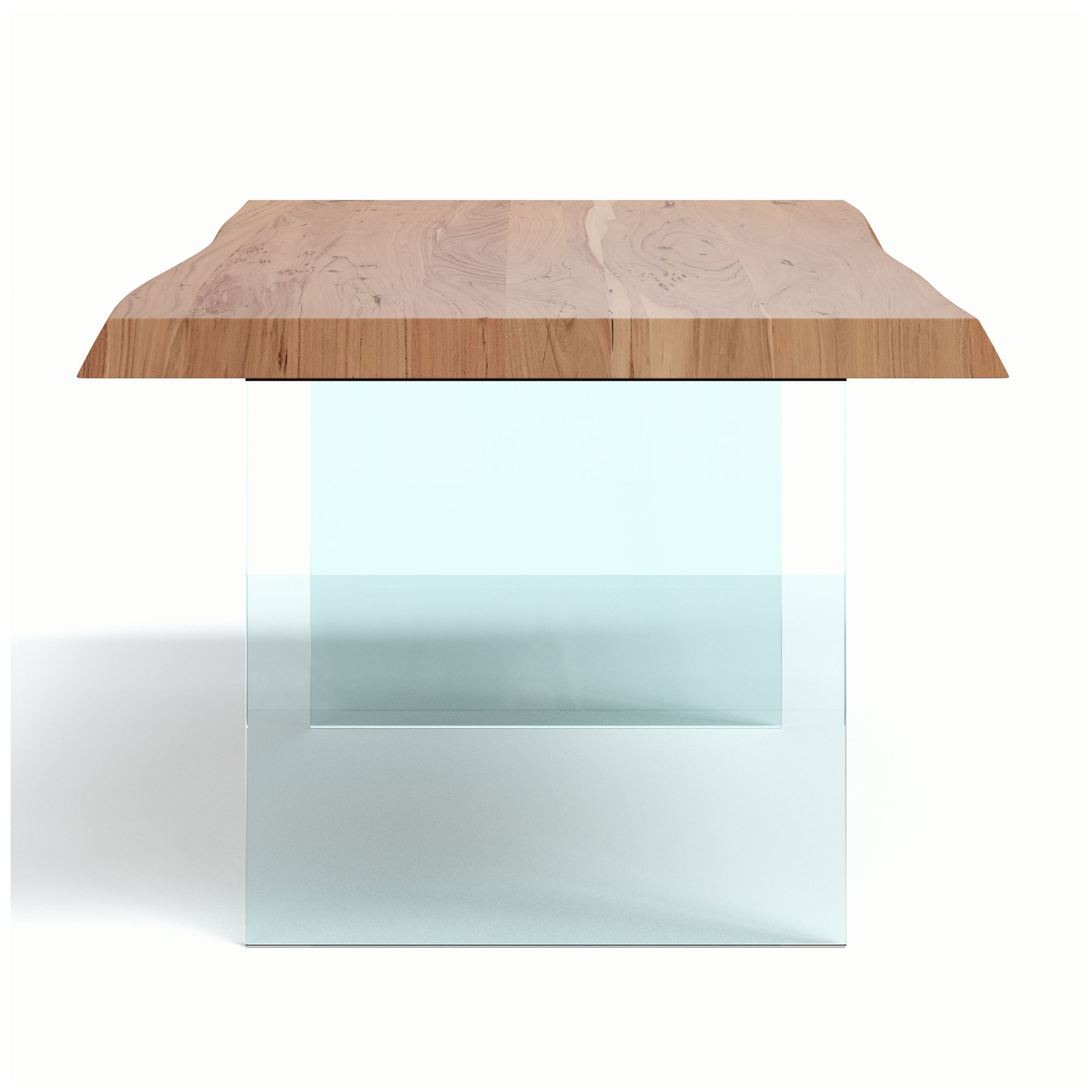 Image 3 Brooks 92" Wide Teak, Clear Rectangular Dining Table more views