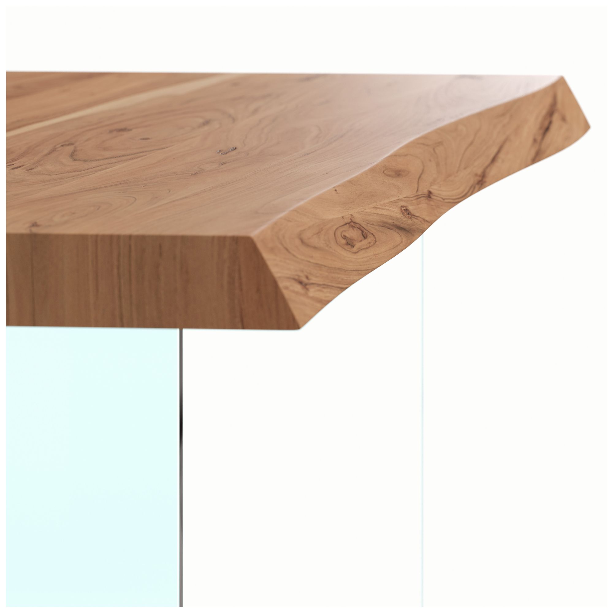 Image 6 Brooks 92" Wide Teak, Clear Rectangular Dining Table more views