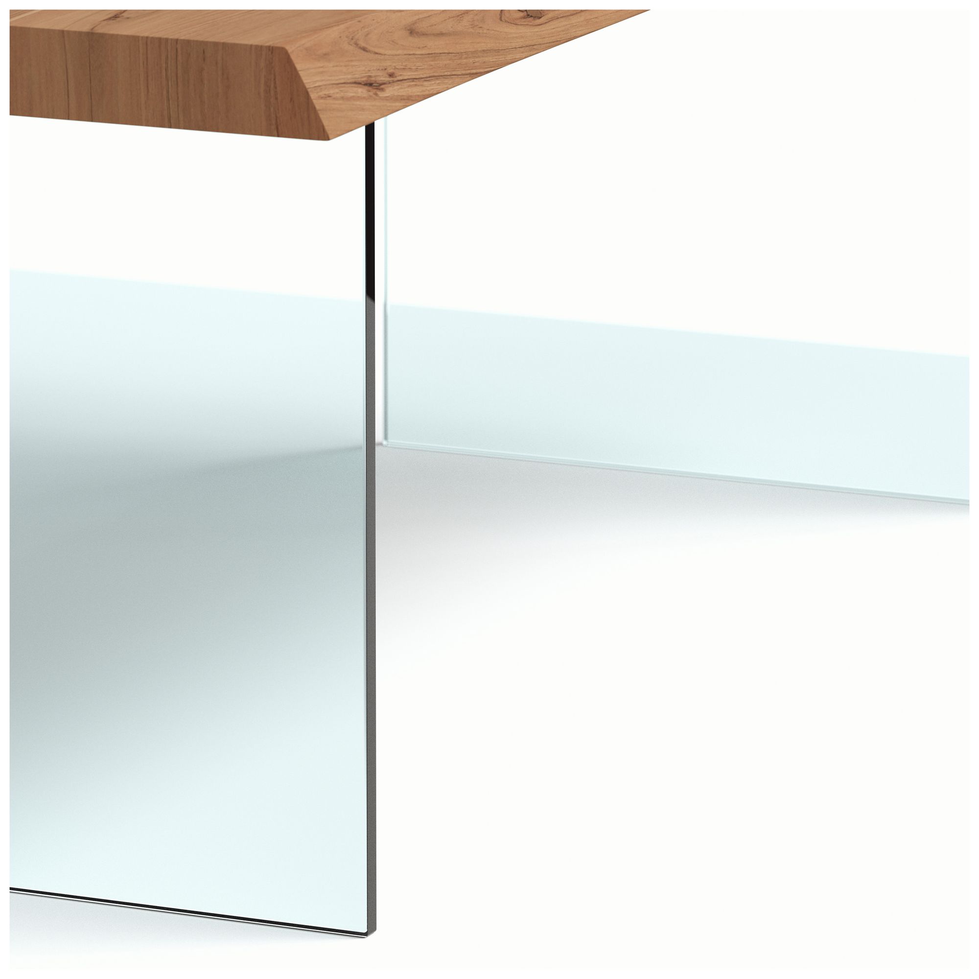 Image 7 Brooks 92" Wide Teak, Clear Rectangular Dining Table more views