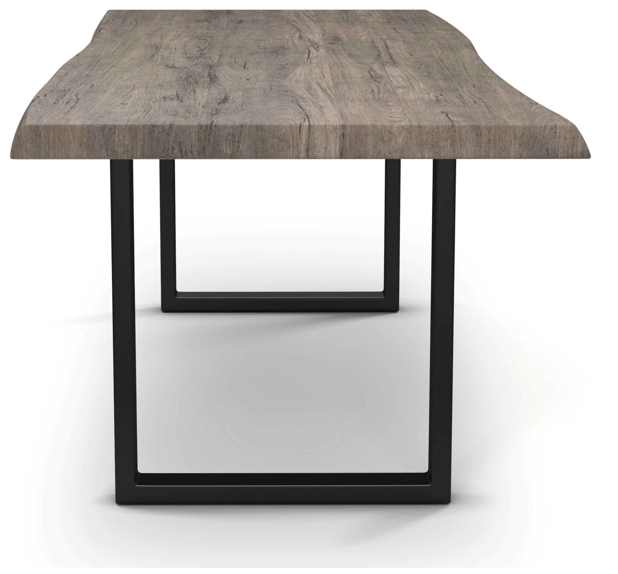 Image 2 Brooks Dining Table U Base 40"x79" Sandblast Grey Top Black Base more views