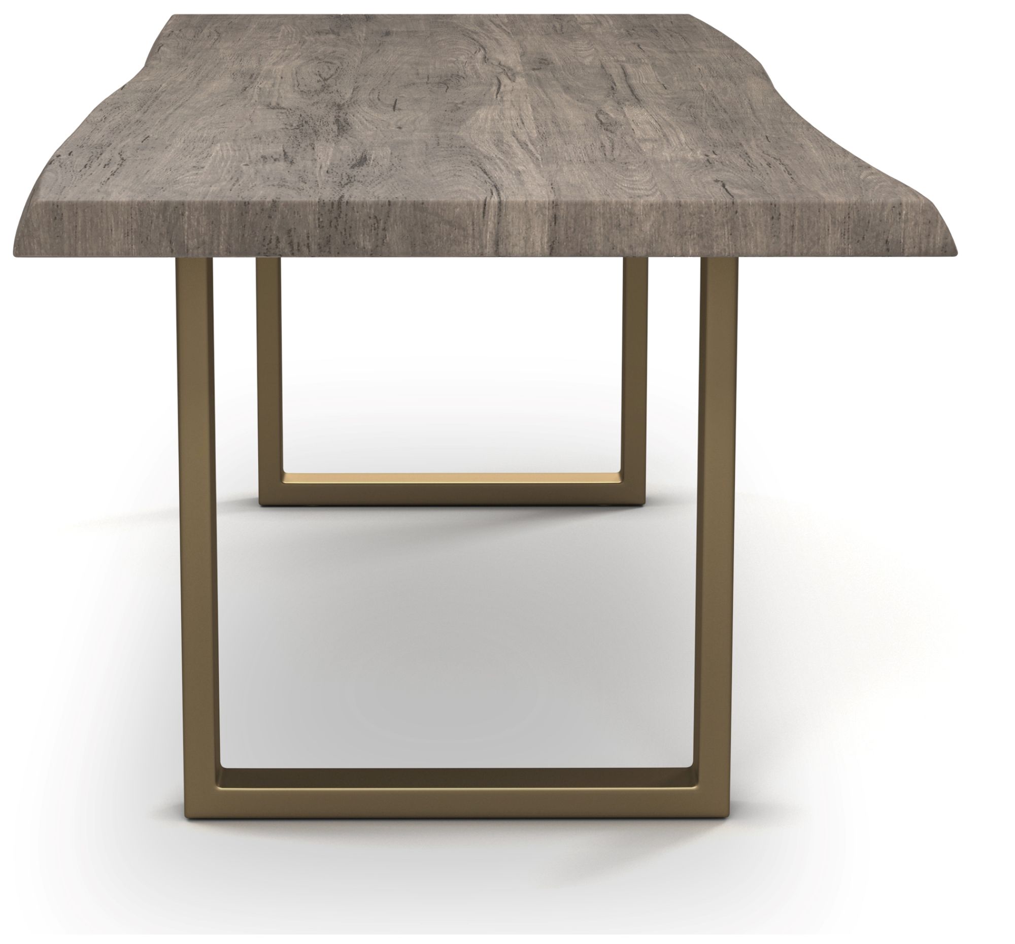 Image 2 Brooks Dining Table U Base 40"x79" Sandblast Grey Top Brass Base more views