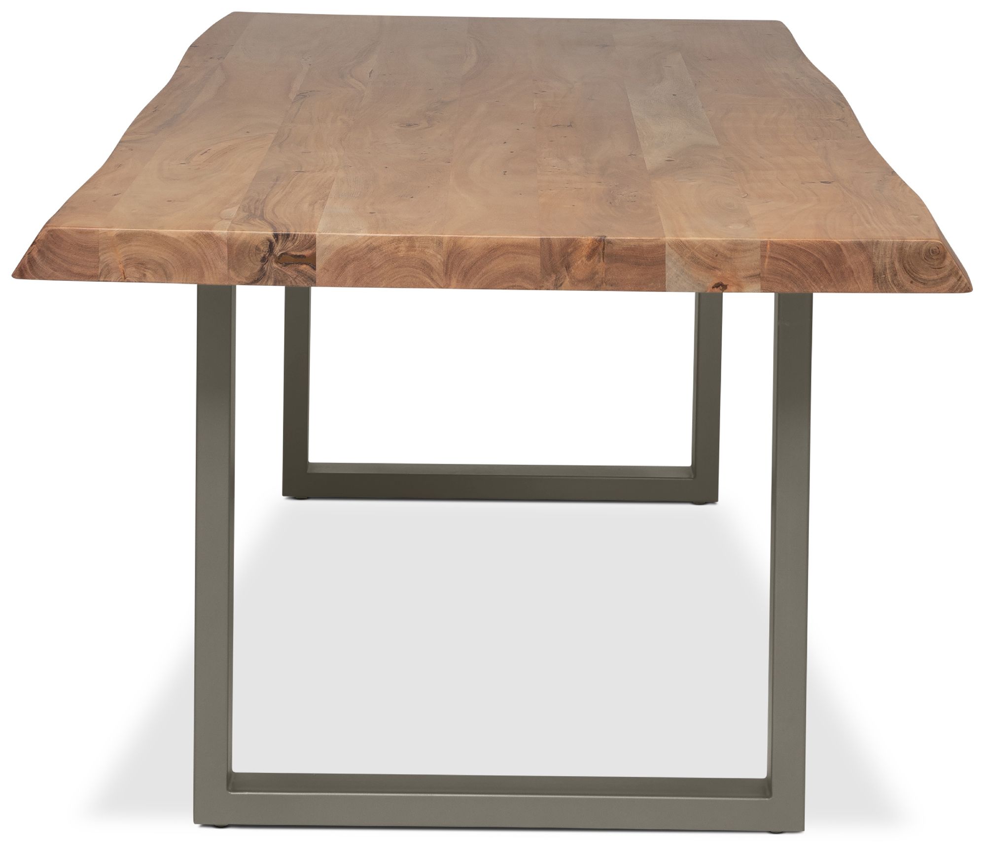 Image 3 Brooks Dining Table U Base 40" x 116" Teak Top Brass Base more views