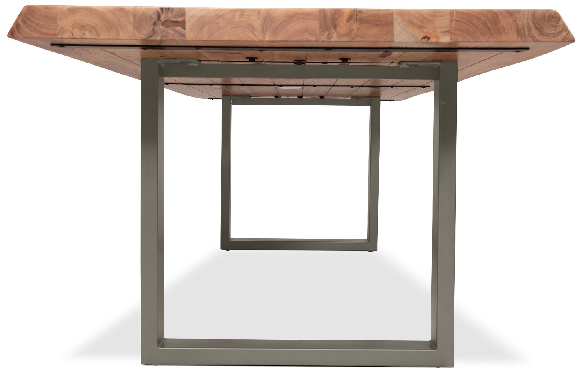 Image 4 Brooks Dining Table U Base 40" x 116" Teak Top Brass Base more views