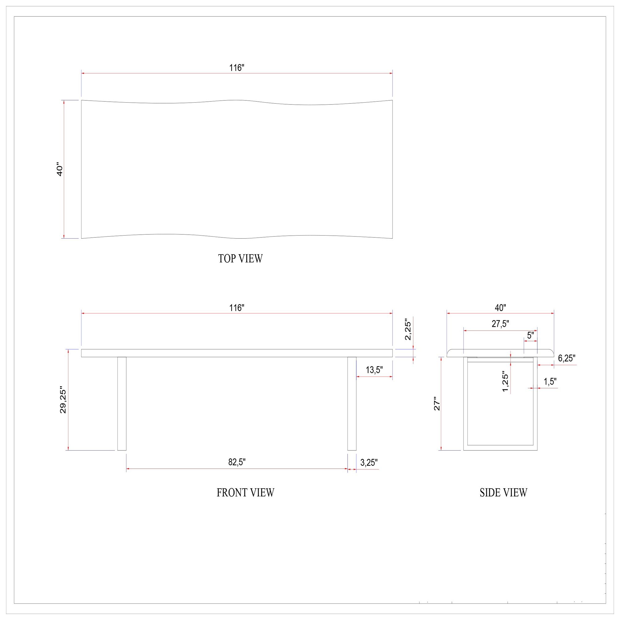 Image 7 Brooks Dining Table U Base 40" x 92" Ebonized Top Black Base more views
