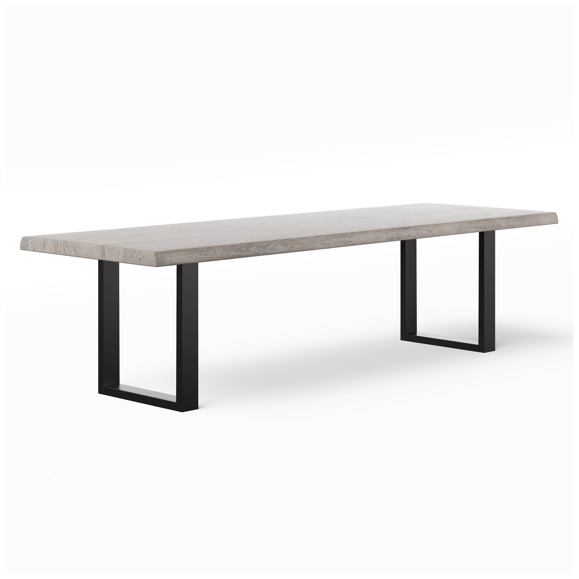Image 2 Brooks Dining Table U Base 40" x 92" Sandblasted Grey Top Black Base more views