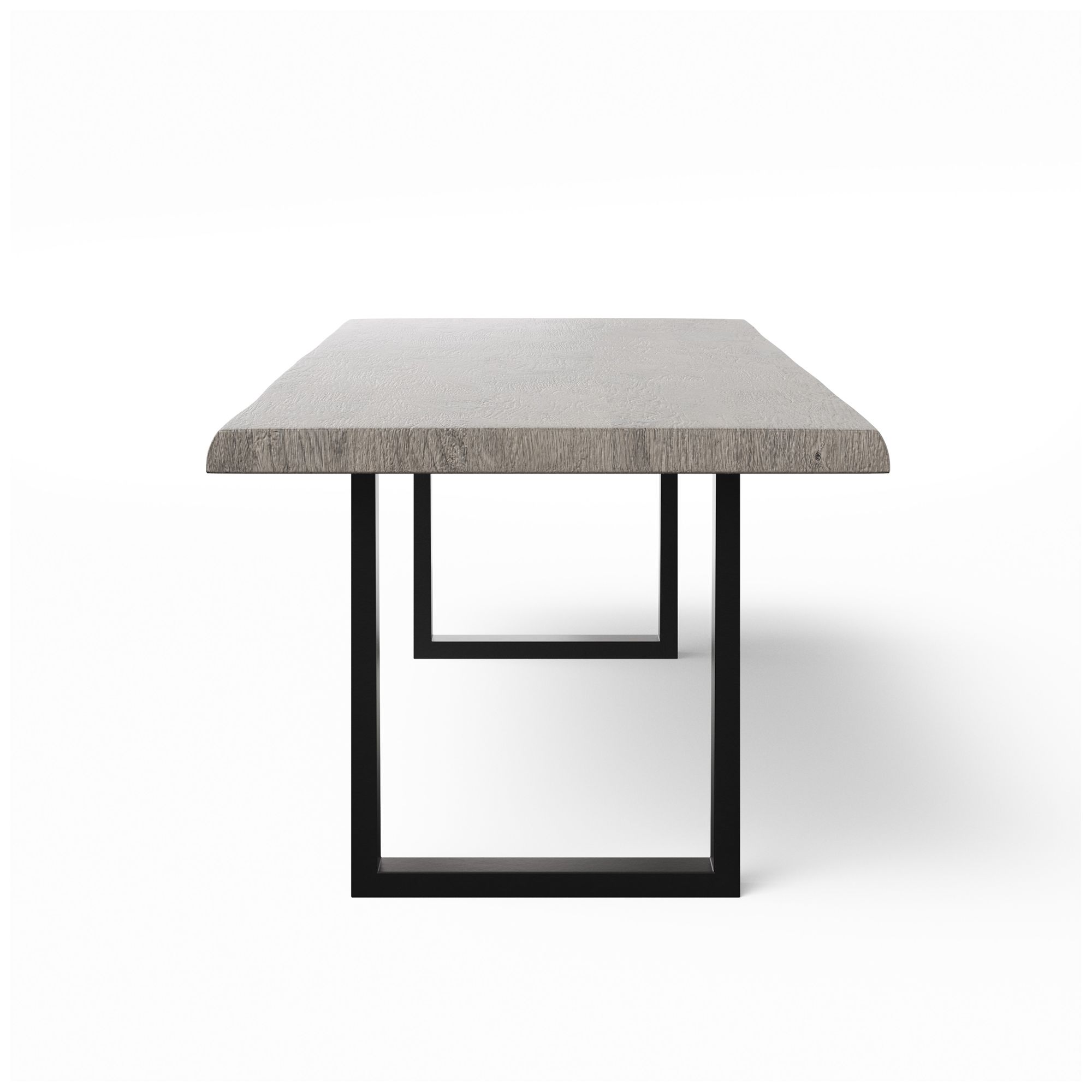 Image 3 Brooks Dining Table U Base 40" x 92" Sandblasted Grey Top Black Base more views