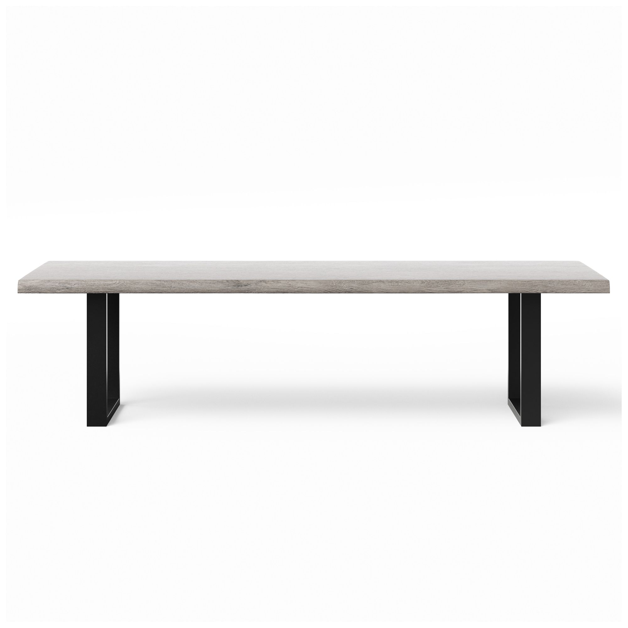 Image 4 Brooks Dining Table U Base 40" x 92" Sandblasted Grey Top Black Base more views
