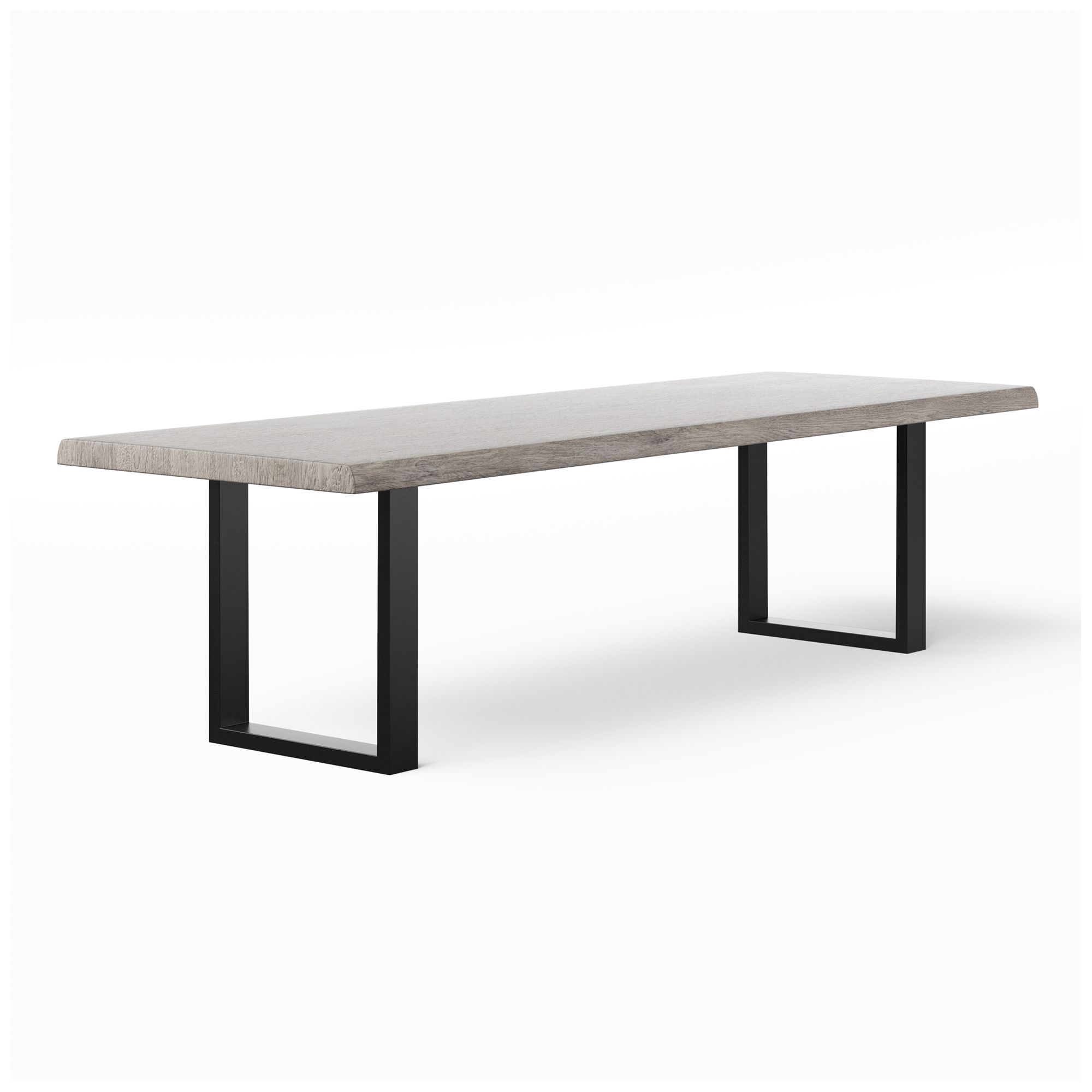Image 5 Brooks Dining Table U Base 40" x 92" Sandblasted Grey Top Black Base more views