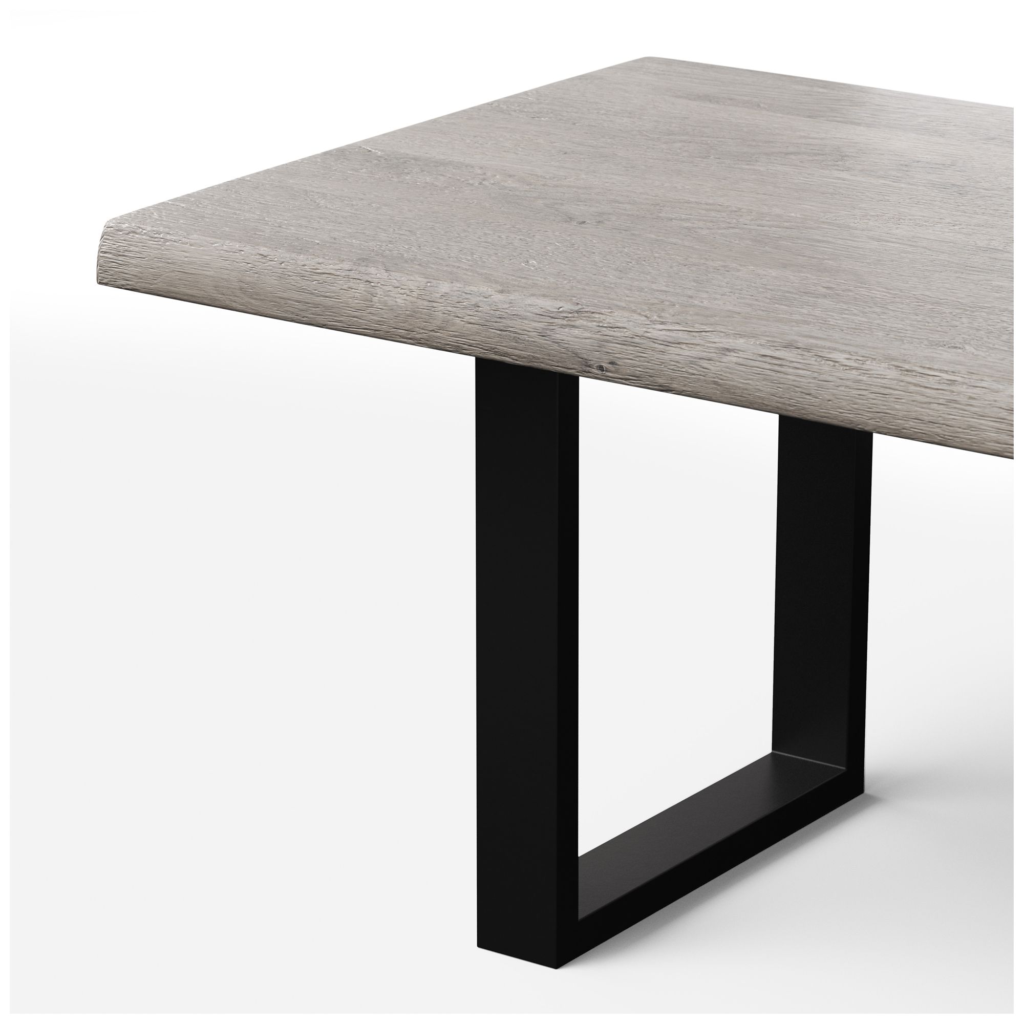 Image 6 Brooks Dining Table U Base 40" x 92" Sandblasted Grey Top Black Base more views