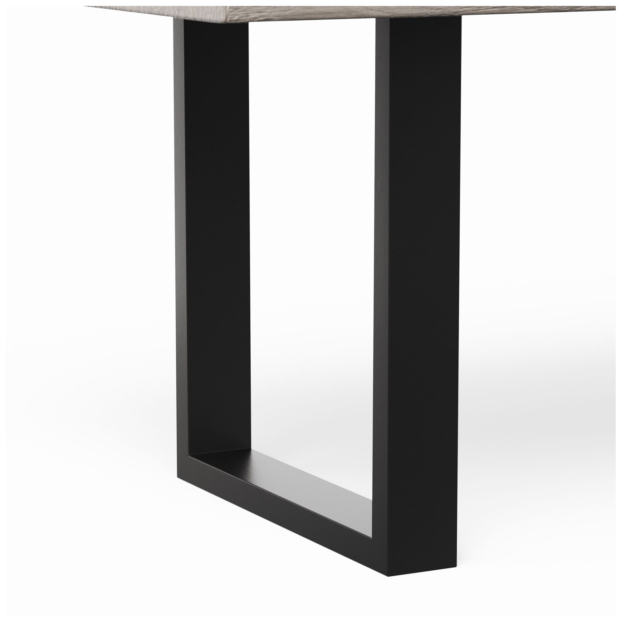 Image 7 Brooks Dining Table U Base 40" x 92" Sandblasted Grey Top Black Base more views