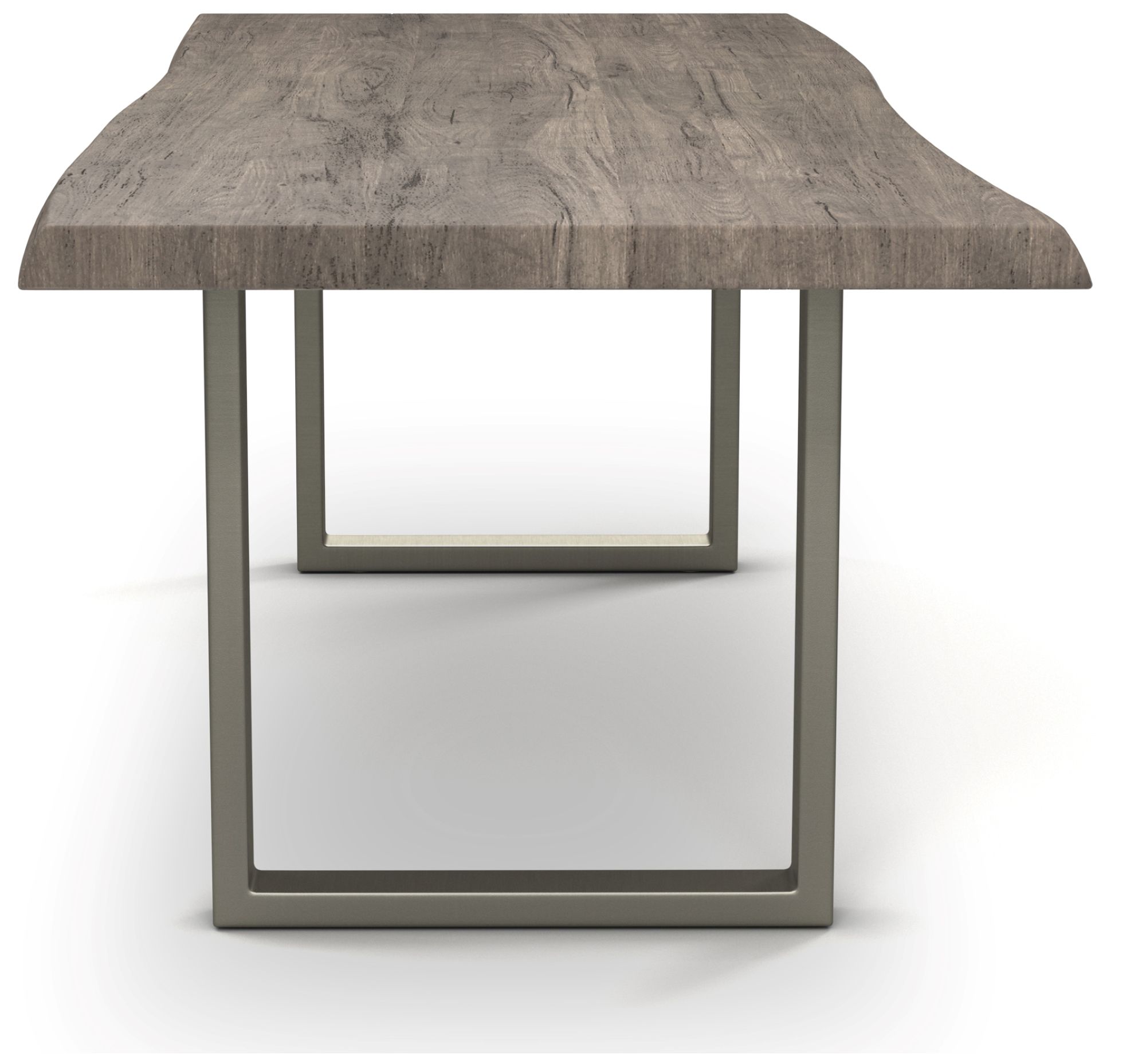 Image 2 Brooks Dining Table U Base 40" x 92" Sandblasted Grey Top Brass Base more views