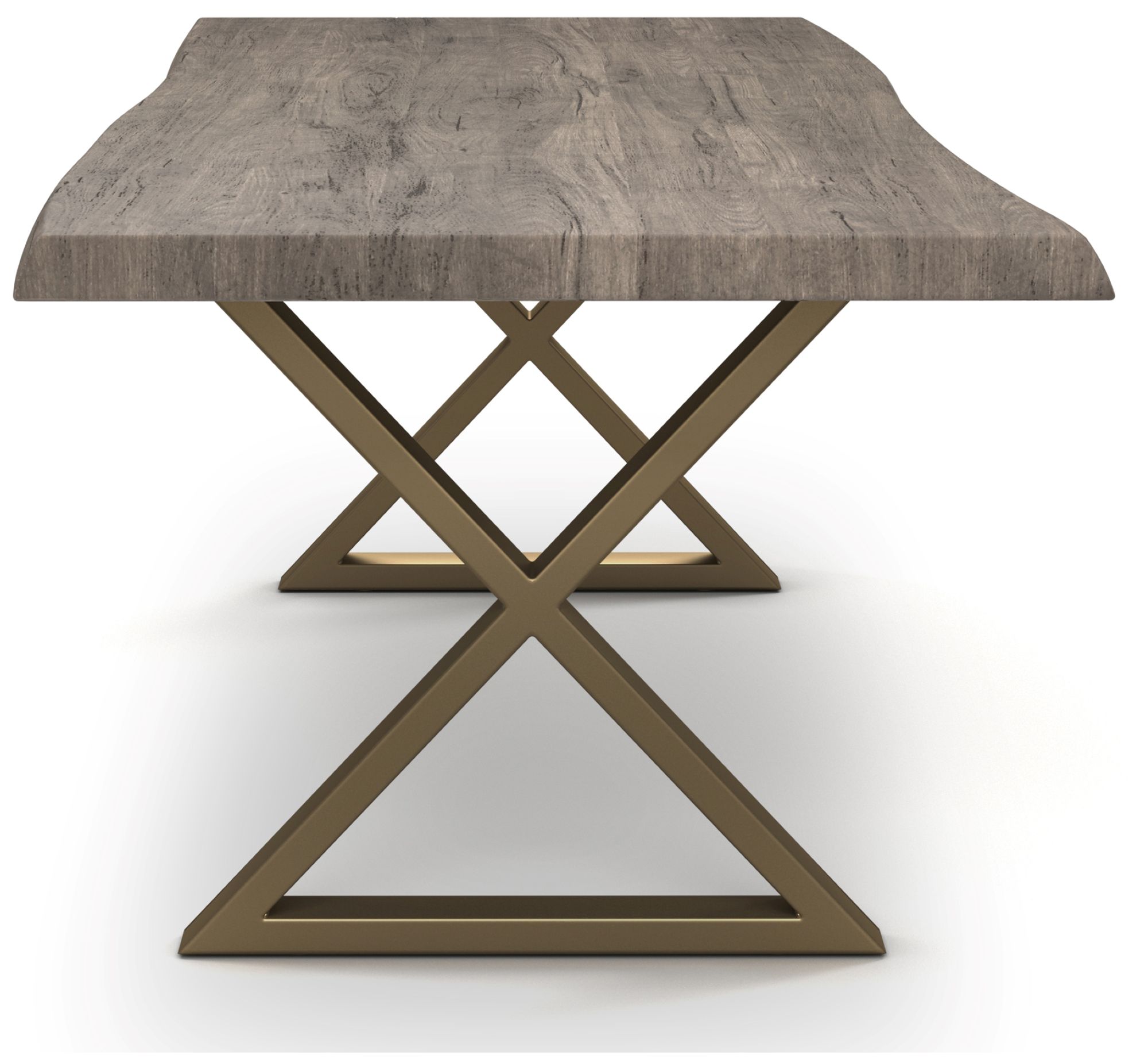 Image 2 Brooks Dining Table U Base 40" x 92" Sandblasted Grey Top Pewter Base more views