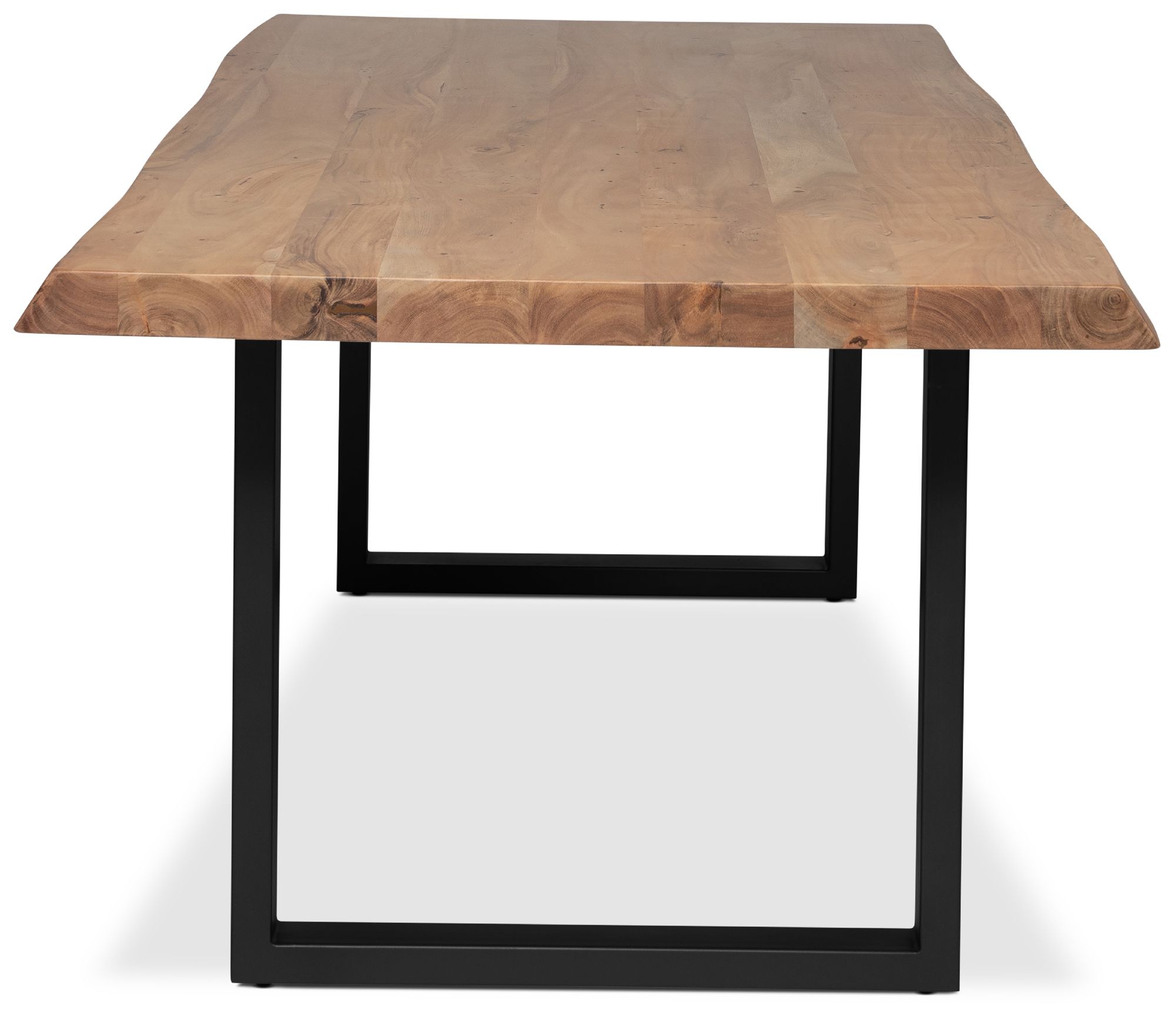 Image 3 Brooks Dining Table U Base 40" x 92" Teak Top Black Base more views
