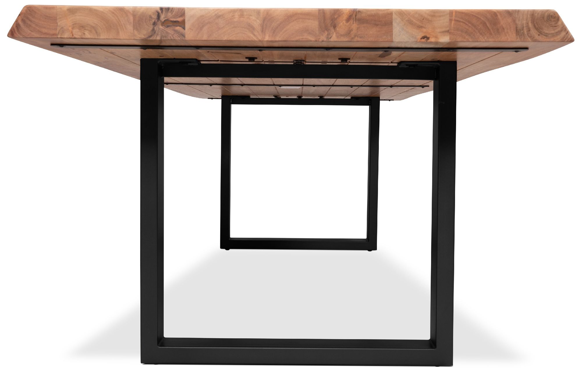 Image 4 Brooks Dining Table U Base 40" x 92" Teak Top Black Base more views