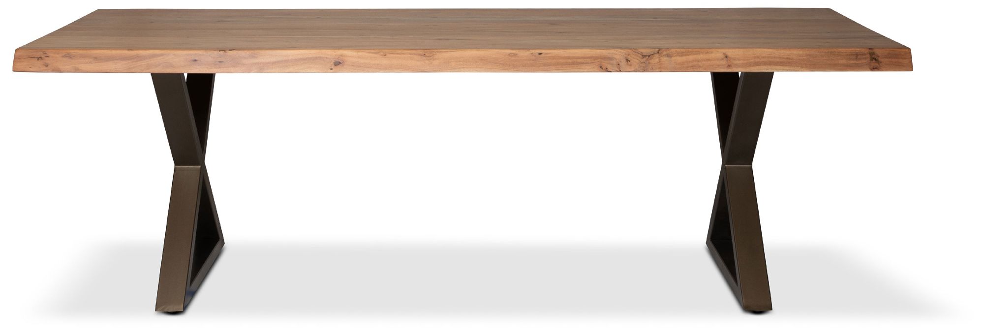 Image 2 Brooks Dining Table U Base 40" x 92" Teak Top Pewter Base more views