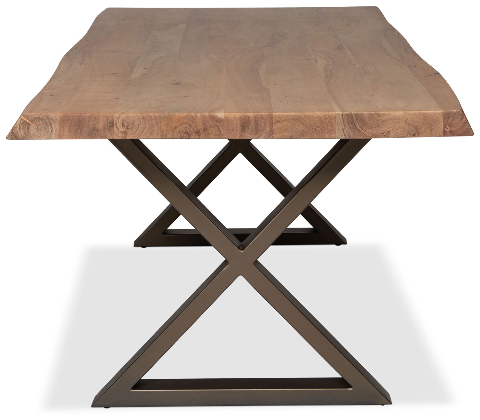 Image 3 Brooks Dining Table U Base 40" x 92" Teak Top Pewter Base more views