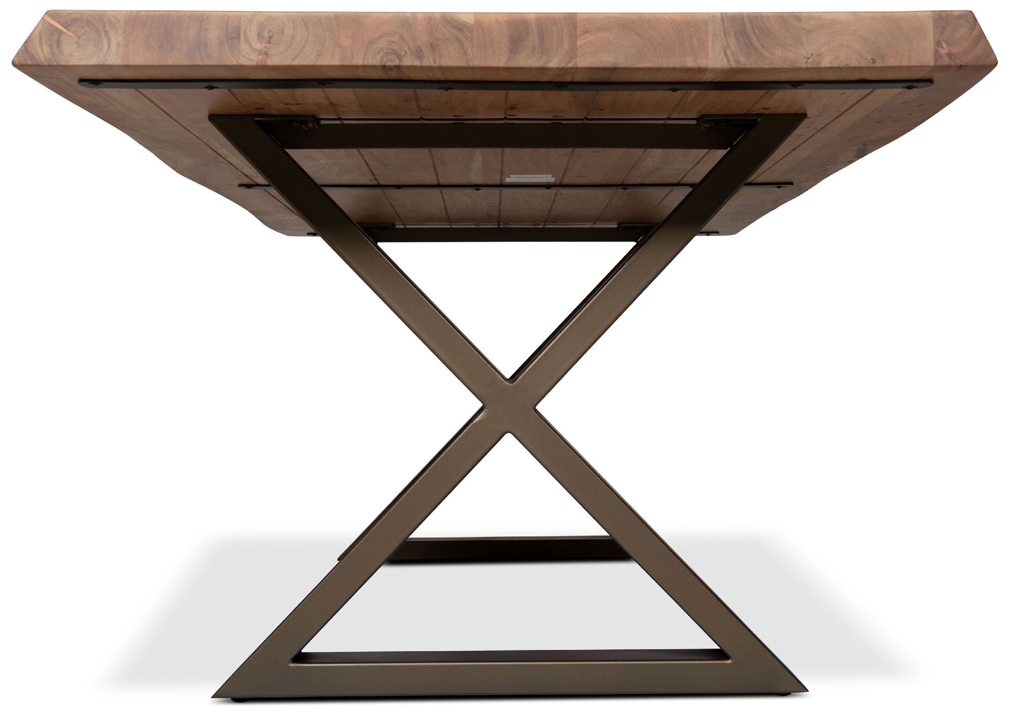 Image 4 Brooks Dining Table U Base 40" x 92" Teak Top Pewter Base more views