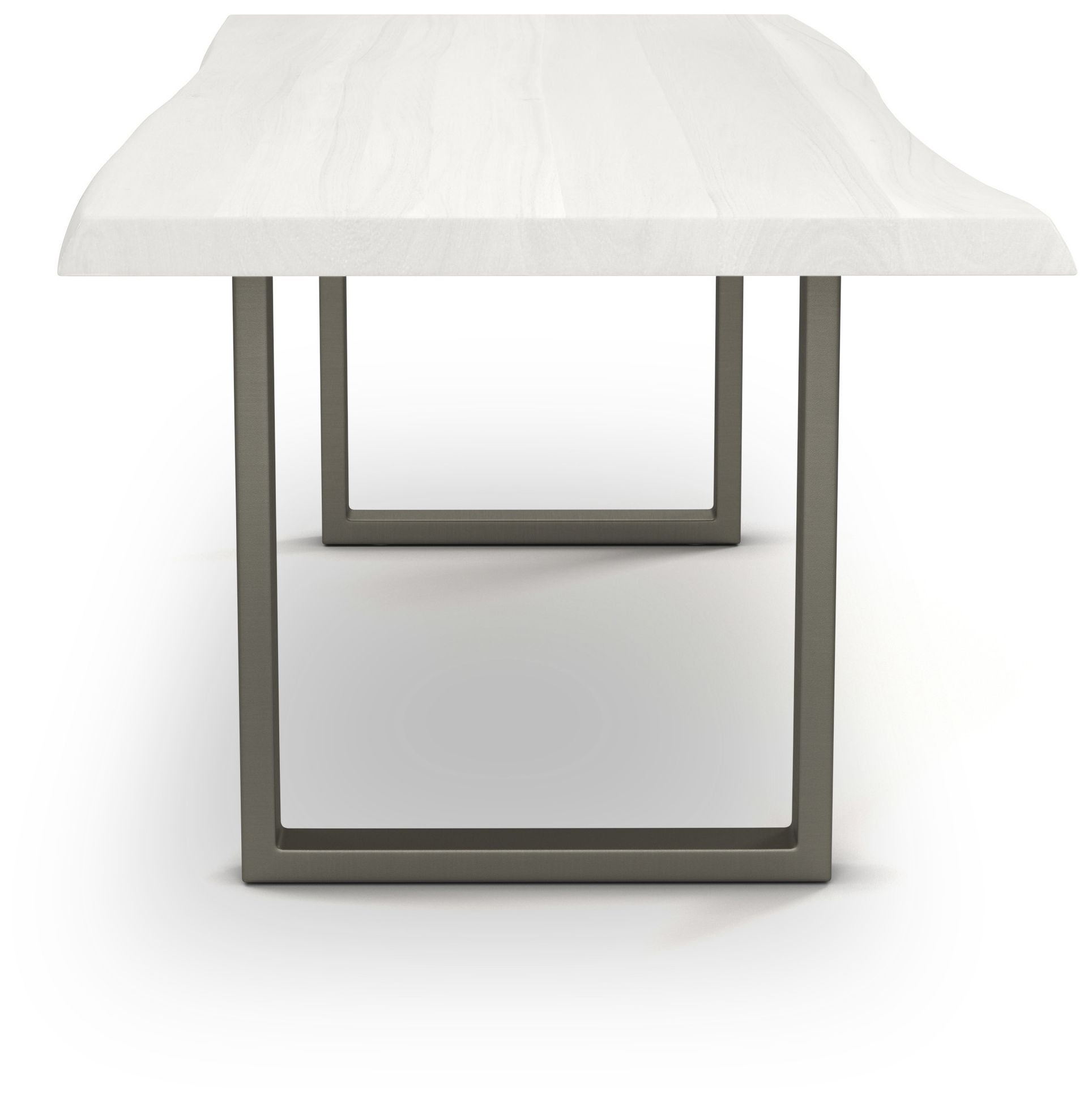 Image 2 Brooks Dining Table U Base 40" x 92" White Wash Top Brass Base more views