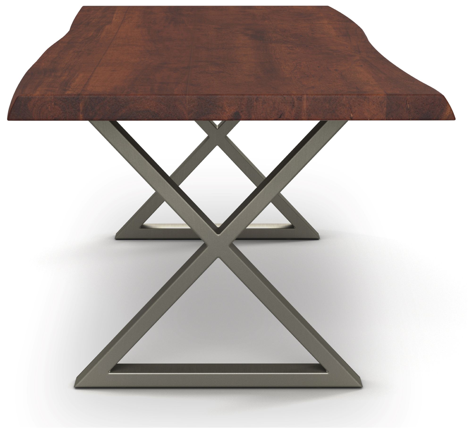 Image 2 Brooks Dining Table X Base 40" x 79" Americano Top Pewter Base more views