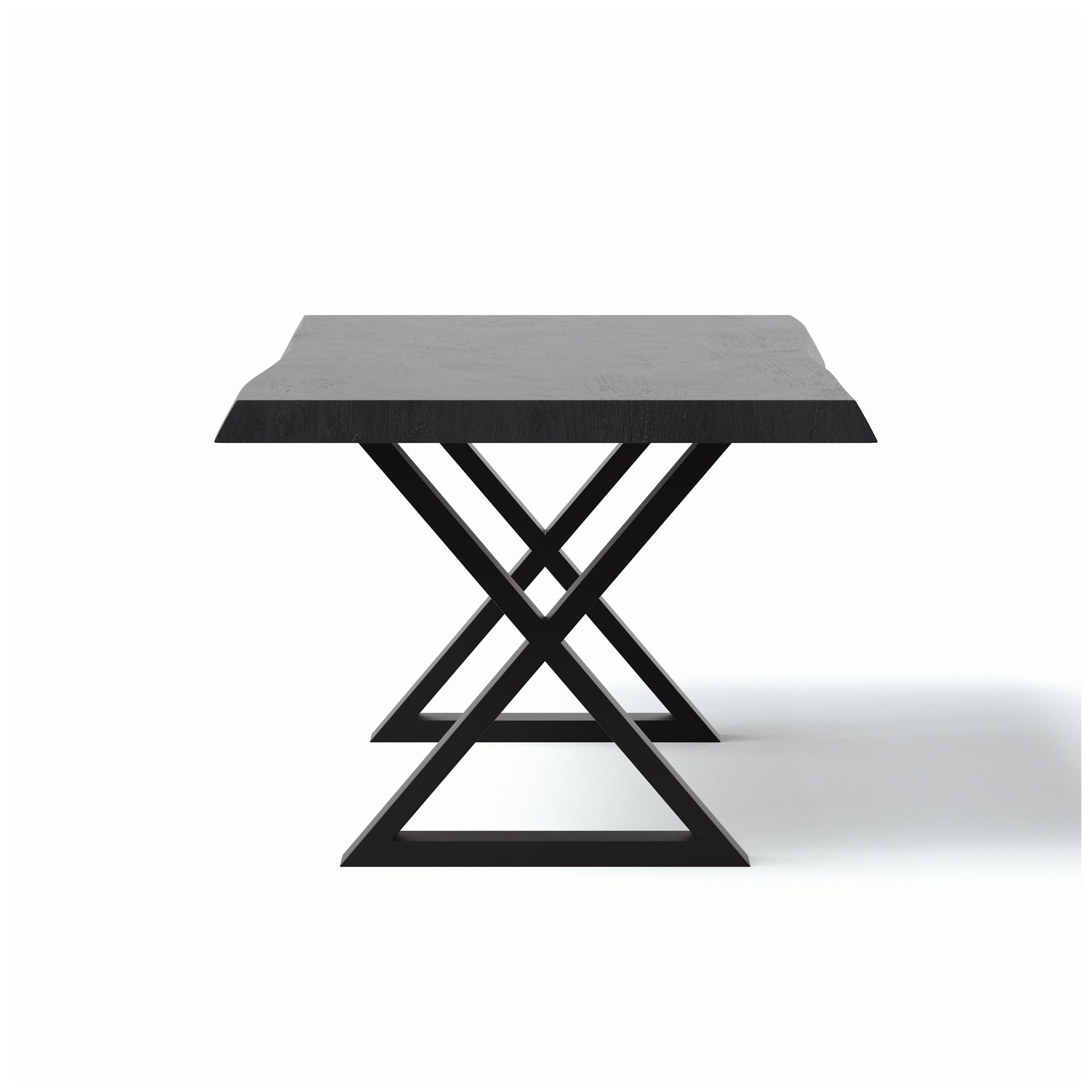 Image 3 Brooks Dining Table X Base 40" x 116" Ebonized Top Brass Base more views