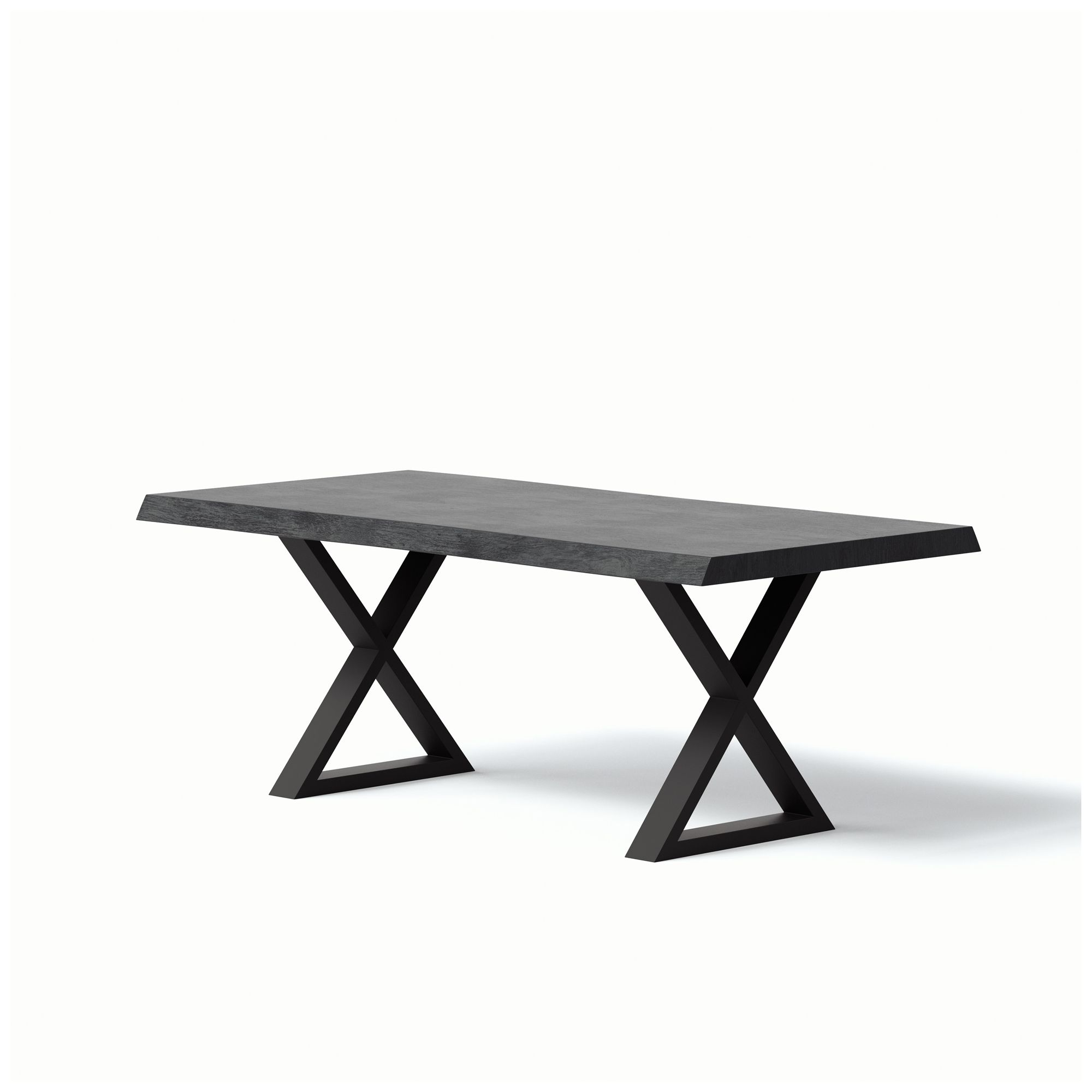 Image 4 Brooks Dining Table X Base 40" x 116" Ebonized Top Brass Base more views