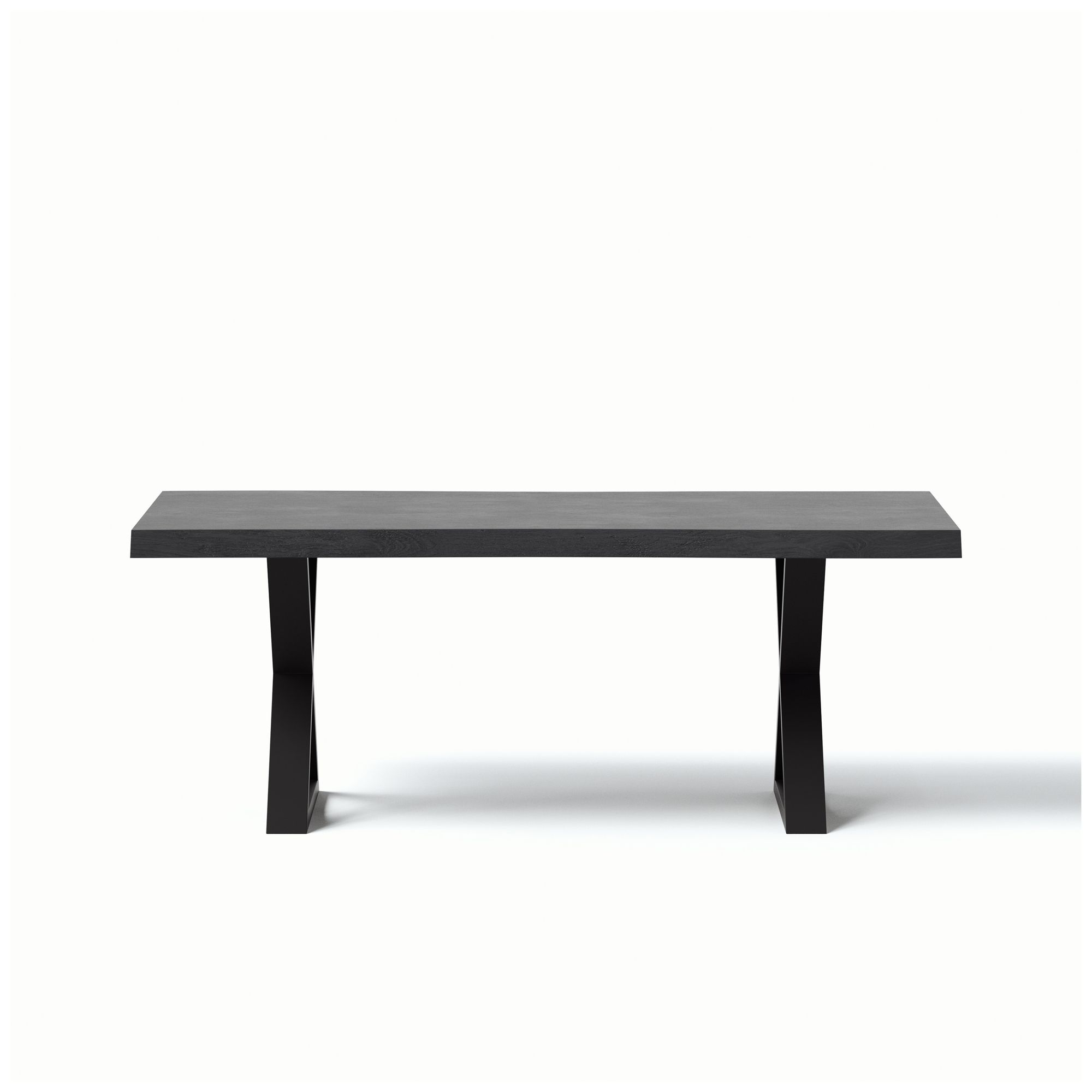 Image 5 Brooks Dining Table X Base 40" x 116" Ebonized Top Brass Base more views