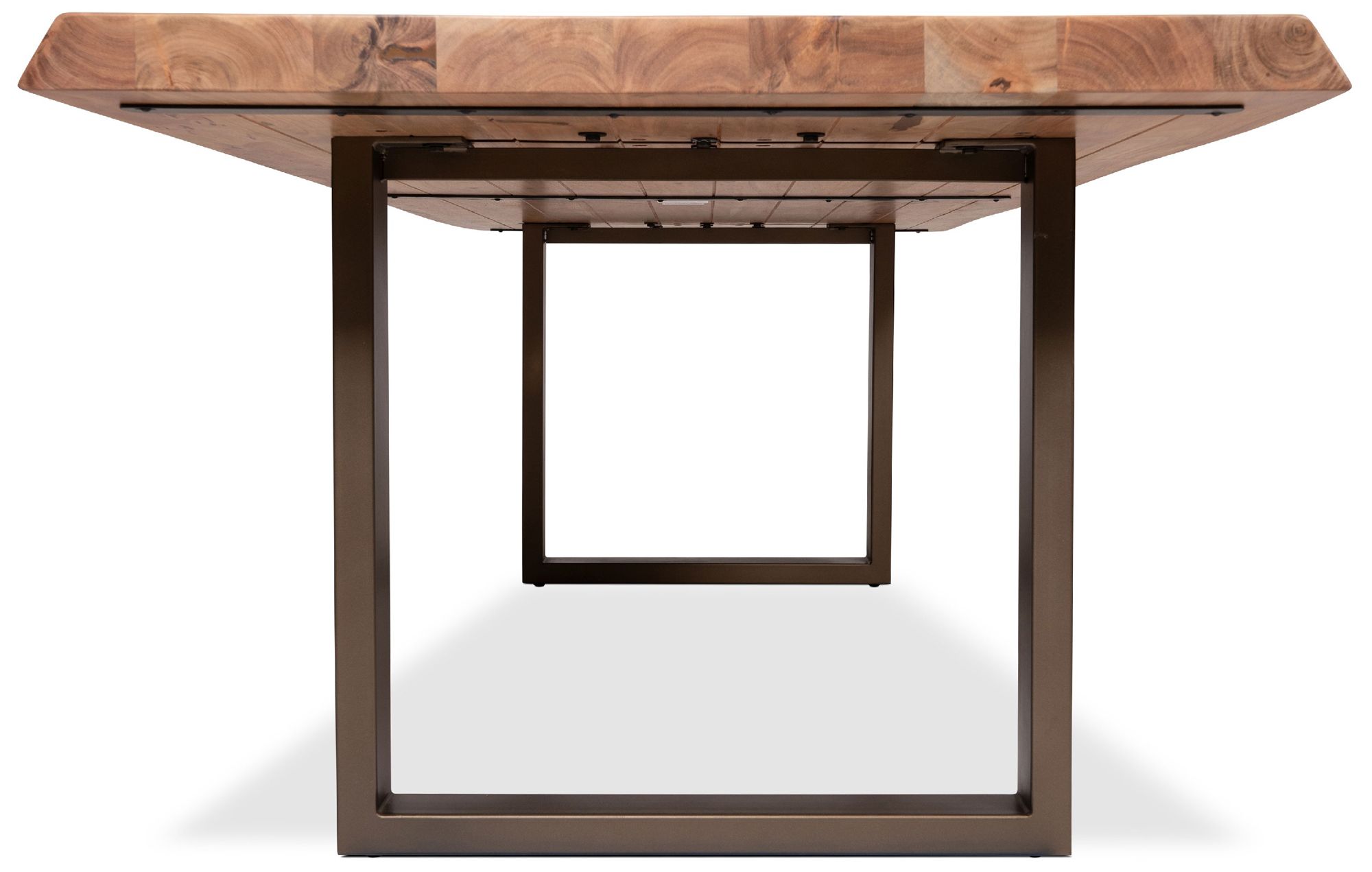 Image 4 Brooks Dining Table X Base 40" x 116" Teak Top Black Base more views