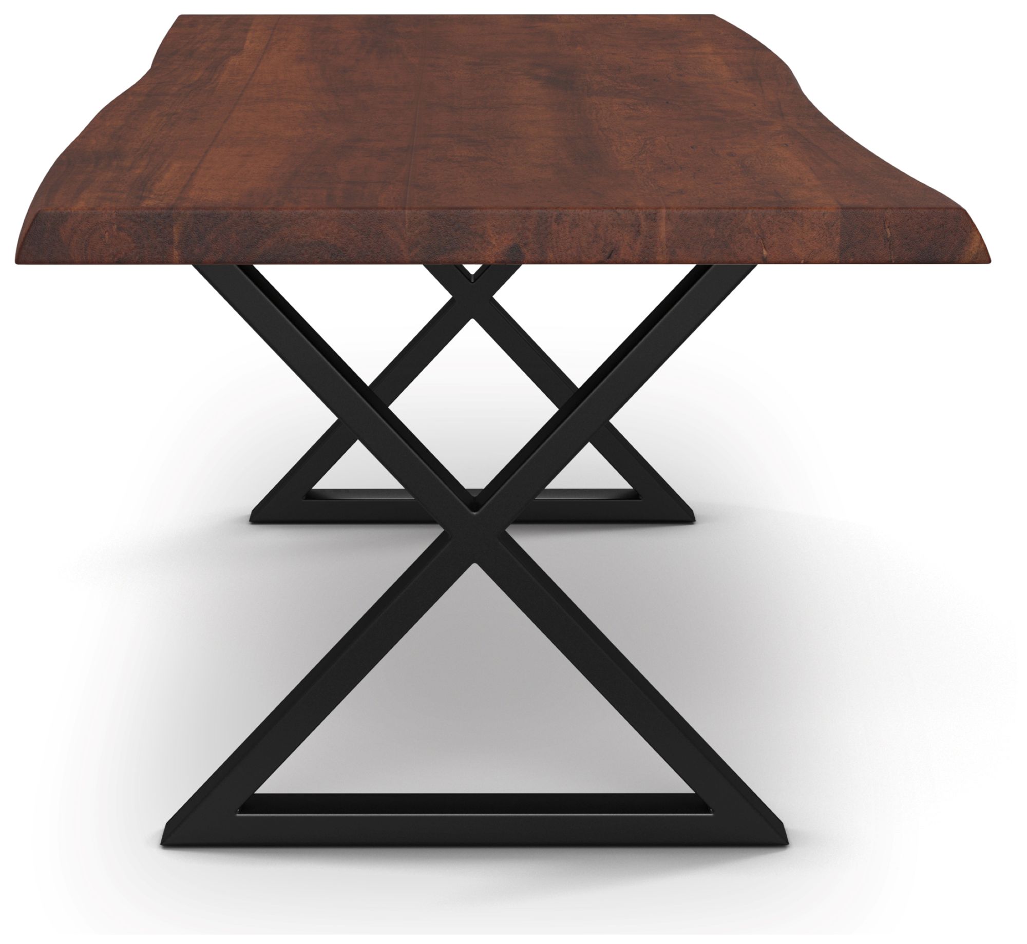 Image 2 Brooks Dining Table X Base 40" x 92" Americano Top Brass Base more views