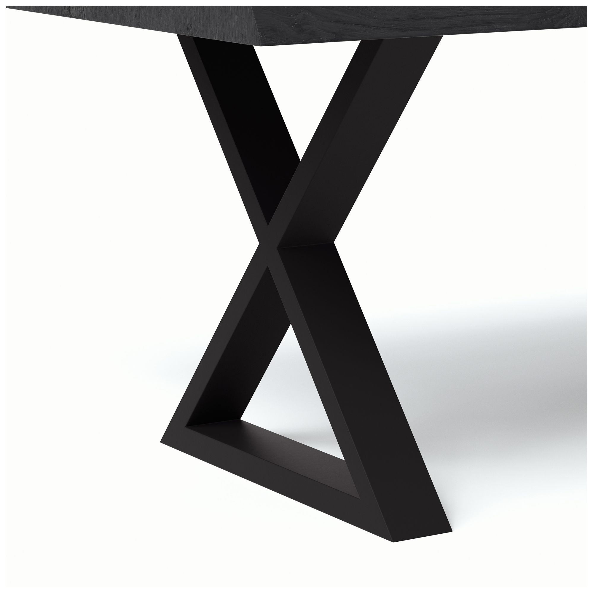 Image 7 Brooks Dining Table X Base 40" x 92" Ebonized Top Brass Base more views