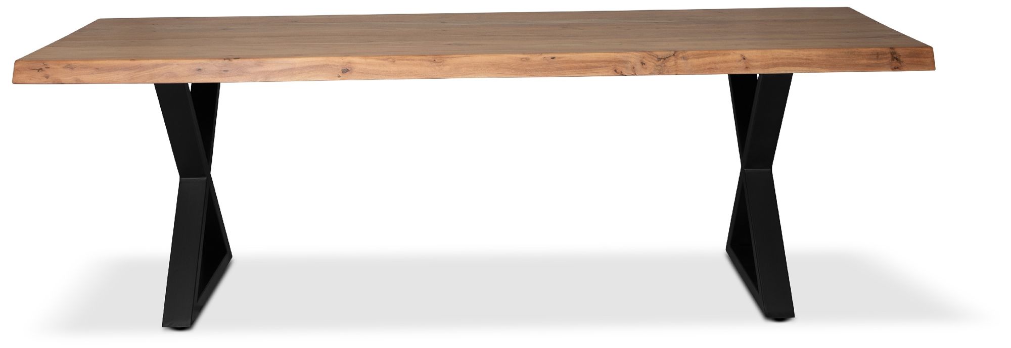 Image 2 Brooks Dining Table X Base 40" x 92" Teak Top Brass Base more views