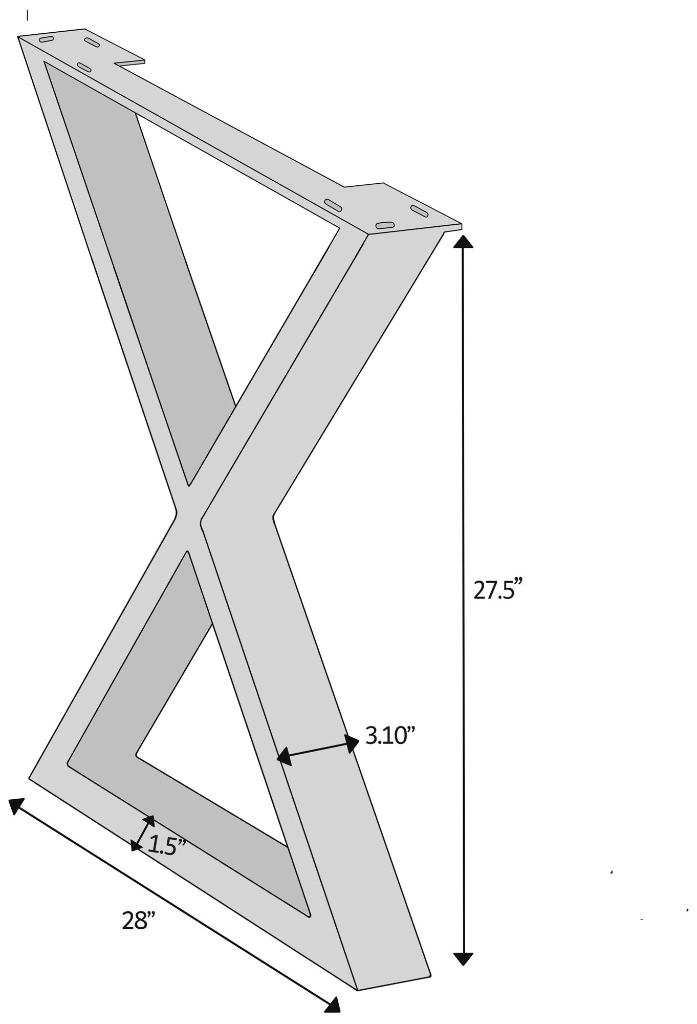 Image 4 Brooks Dining Table X Base 40" x 92" White Wash Top Brass Base more views