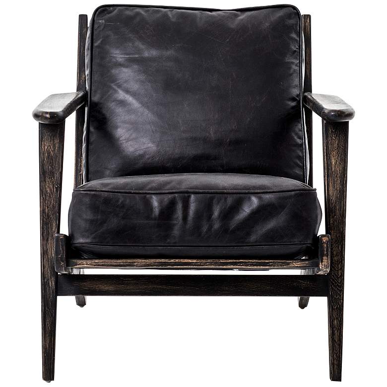 Image 5 Brooks Rialto Ebony Top Grain Leather Lounge Chair more views