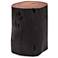 Brooks Solid Wood Stump 13" Wide Ebonized Accent Stool