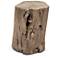 Brooks Solid Wood Stump 13" Wide Sandblasted Grey Accent Stool