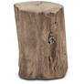 2_Brooks Solid Wood Stump 13" Wide Sandblasted Grey Accent Stool more views