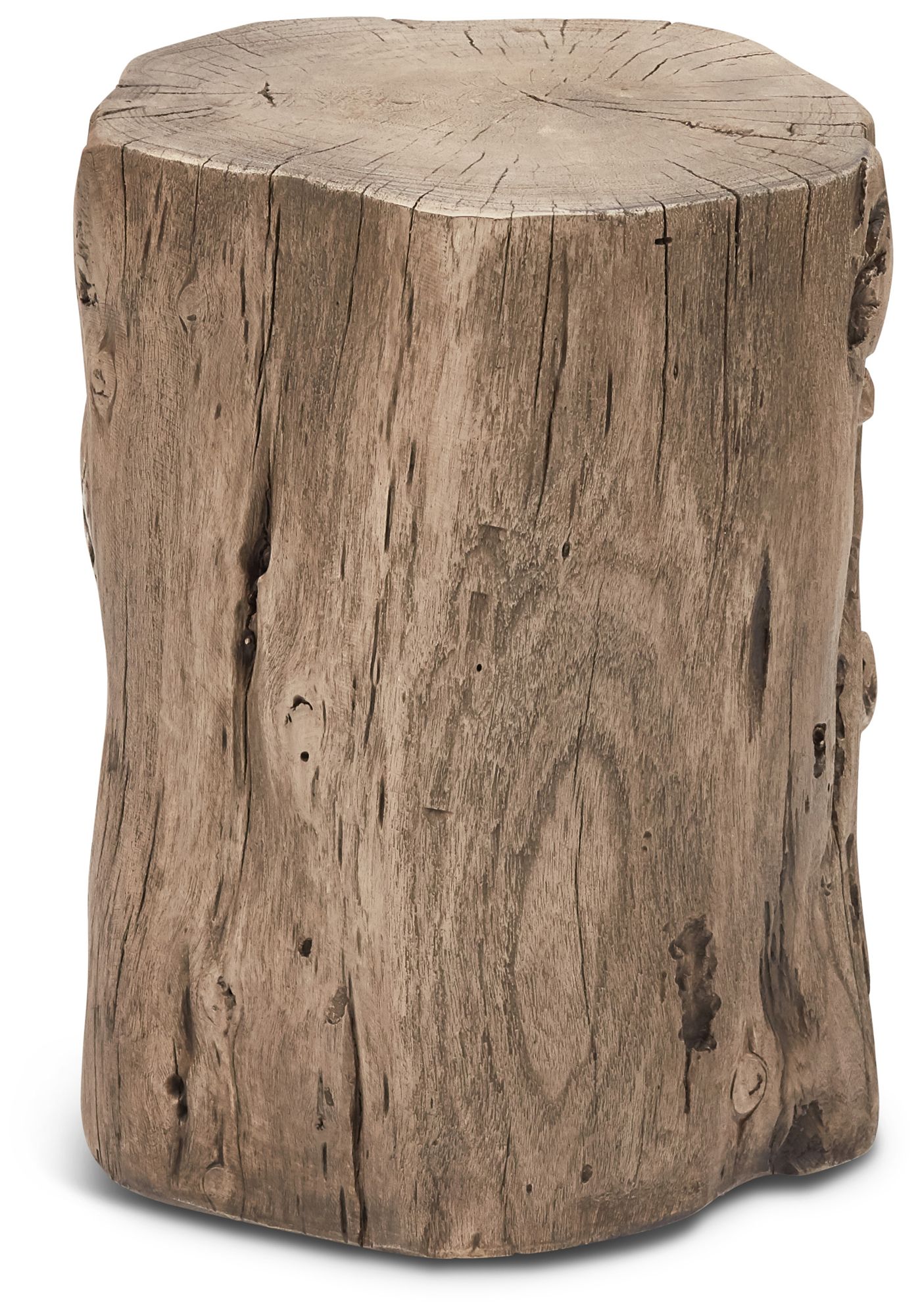 Image 3 Brooks Solid Wood Stump 13" Wide Sandblasted Grey Accent Stool more views