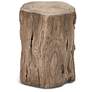 3_Brooks Solid Wood Stump 13" Wide Sandblasted Grey Accent Stool more views