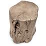 4_Brooks Solid Wood Stump 13" Wide Sandblasted Grey Accent Stool more views