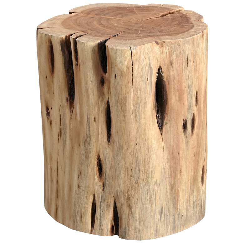 Image 1 Brooks Solid Wood Stump 13" Wide Teak Accent Stool