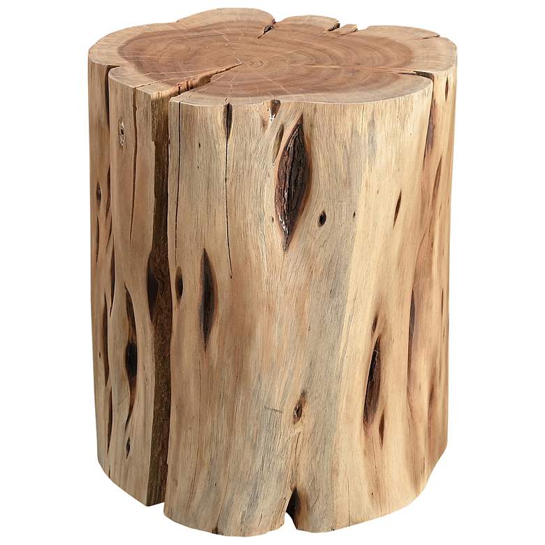 Image 2 Brooks Solid Wood Stump 13" Wide Teak Accent Stool more views