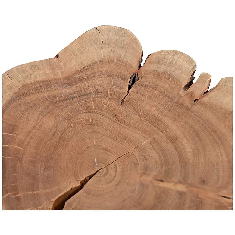 Image 3 Brooks Solid Wood Stump 13" Wide Teak Accent Stool more views