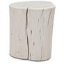 1_Brooks Solid Wood Stump 13" Wide White Wash Accent Stool