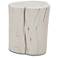 Brooks Solid Wood Stump 13" Wide White Wash Accent Stool