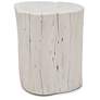 2_Brooks Solid Wood Stump 13" Wide White Wash Accent Stool more views